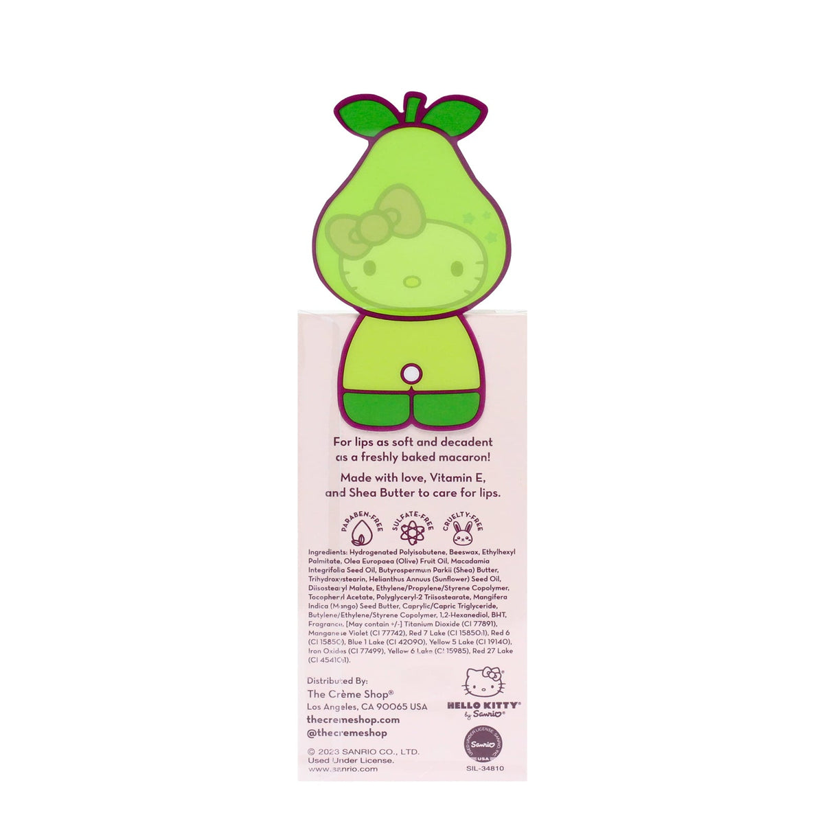 The Crème Shop Hello Kitty Vitamin E & Shea Butter Macaron Lip Balm – Juicy Pear