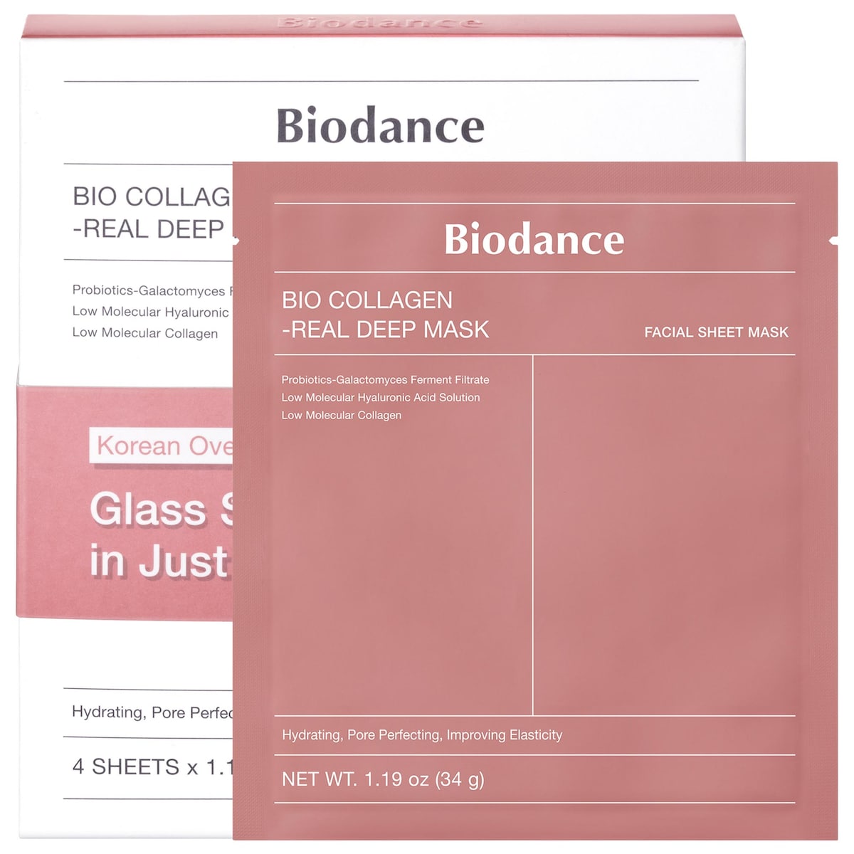 BIODANCE Bio-Collagen Real Deep Mask For Pore Minimizing & Firming Care, 1.19 oz (34 g) Each (Pack Of 4)