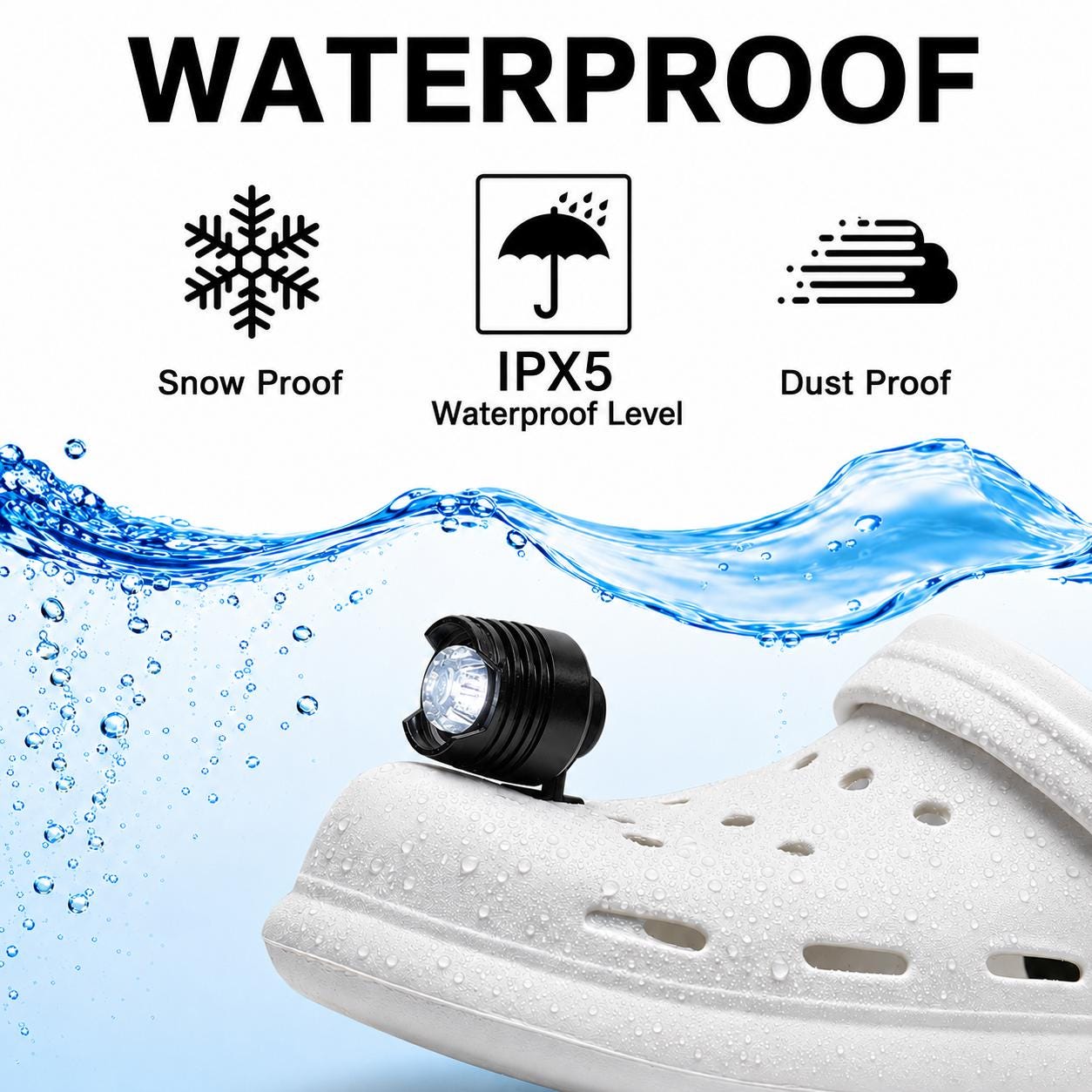 Clip-On Shoe Lights 2 PCS, Waterproof LED Safety Lights for Clogs, Running Walking Dog Walking Night Outdoor Light