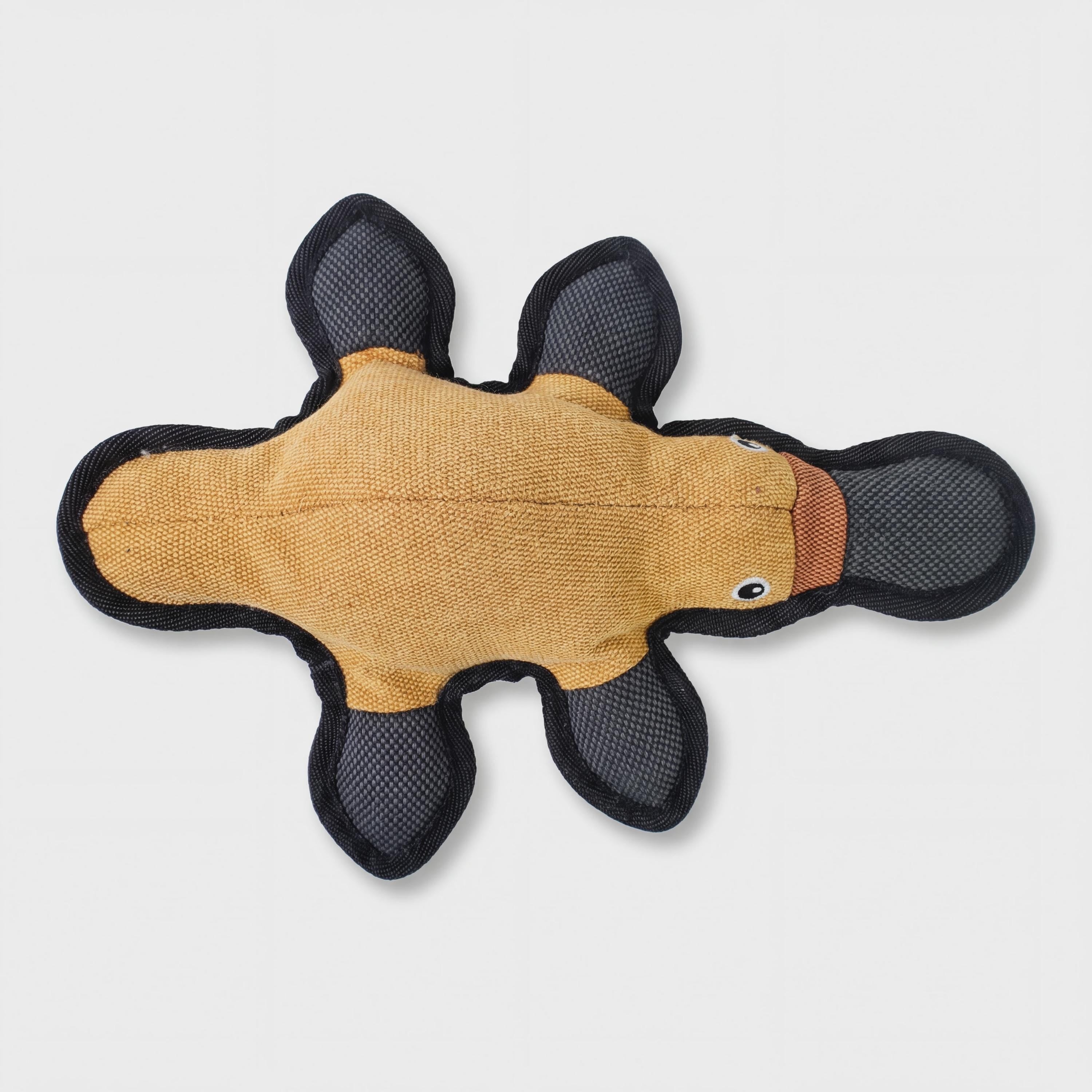 Durable Platypus Dog Toy with Squeaker, 3 Layer Tough Canvas Chew Toy, Reinforced Interactive Dog Gift 11.5in