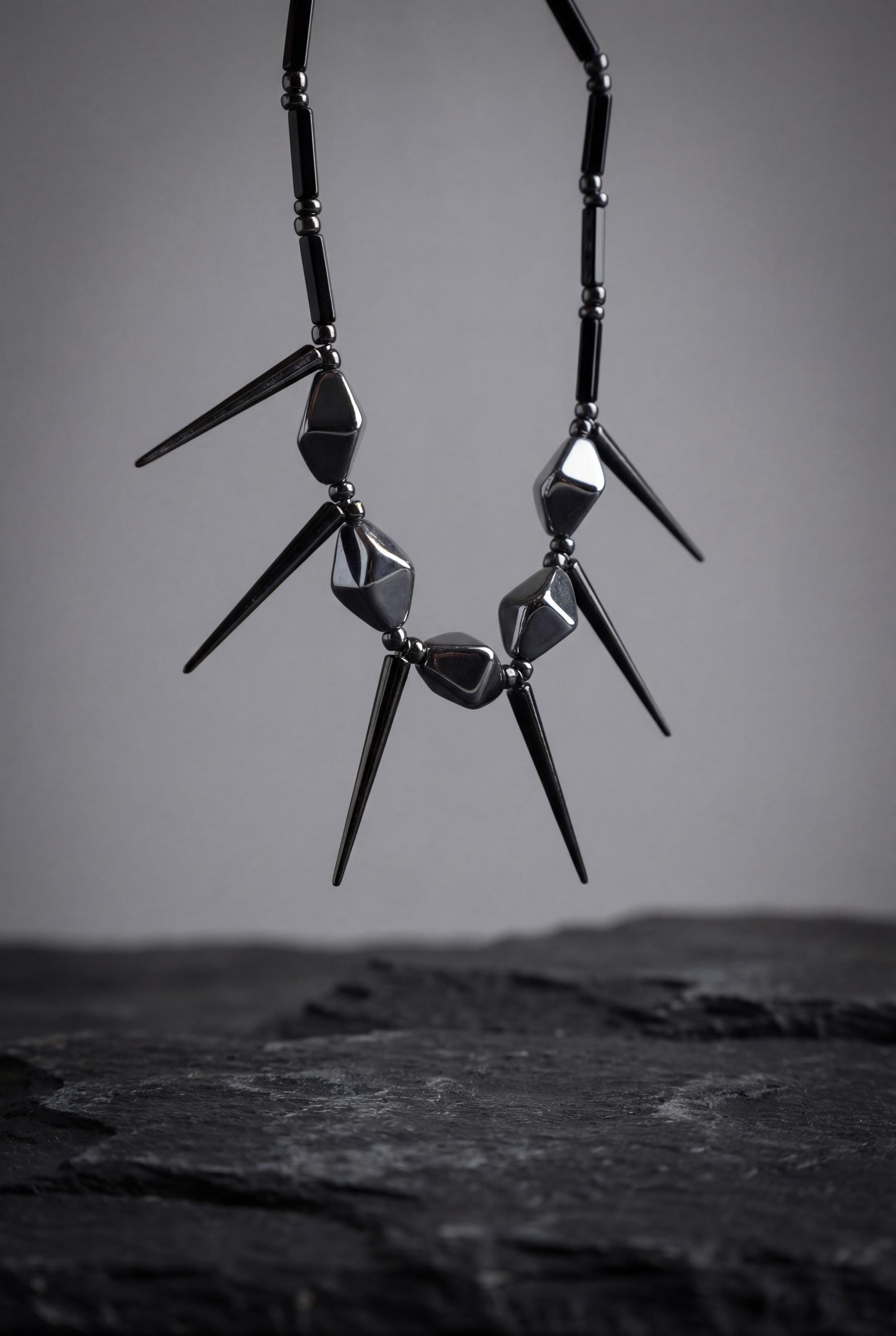 Gothic Spike Necklace, Punk Statement Choker, Black Industrial Necklace, Alt Fashion Jewelry, Edgy Spiked Collar, Dark Glam Gift