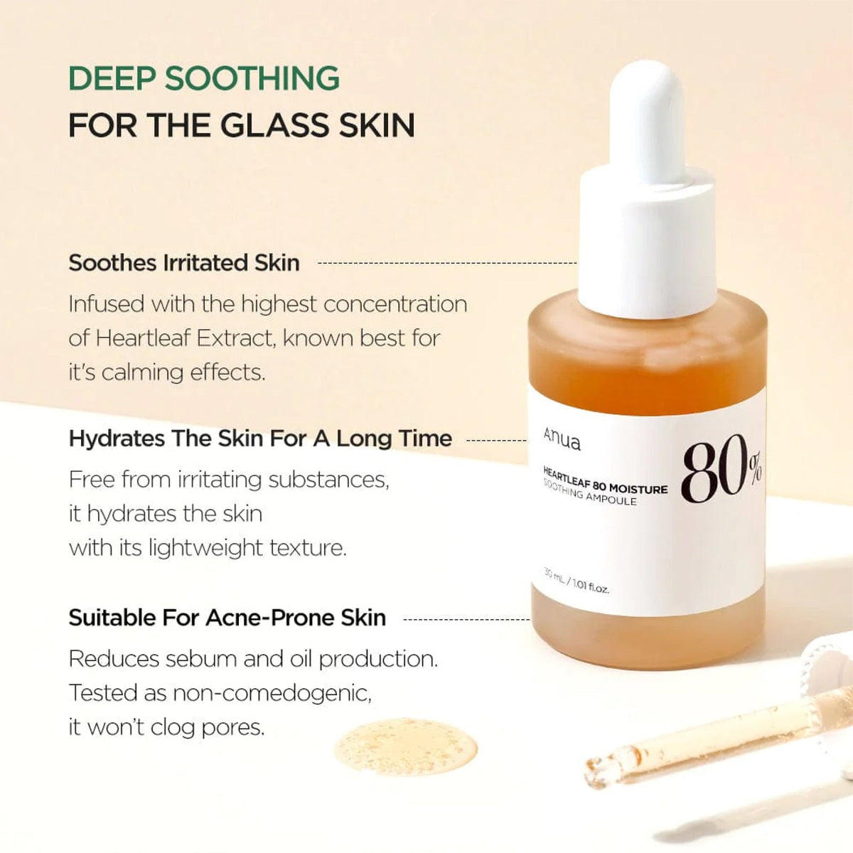 ANUA Heartleaf 80% Moisture Soothing Ampoule 30 ml