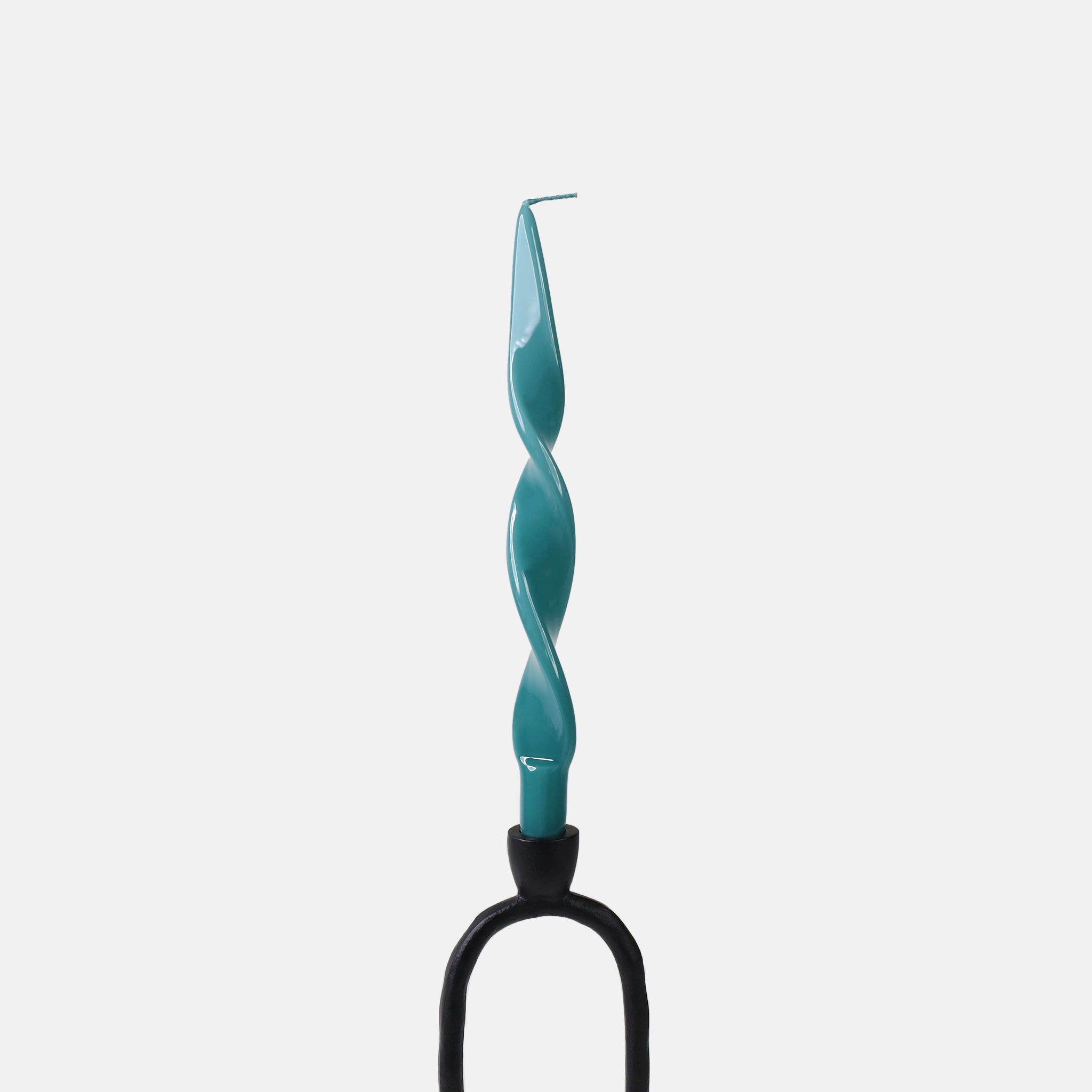 Blue Lacquer Twisted Taper Candles Set, 4pc