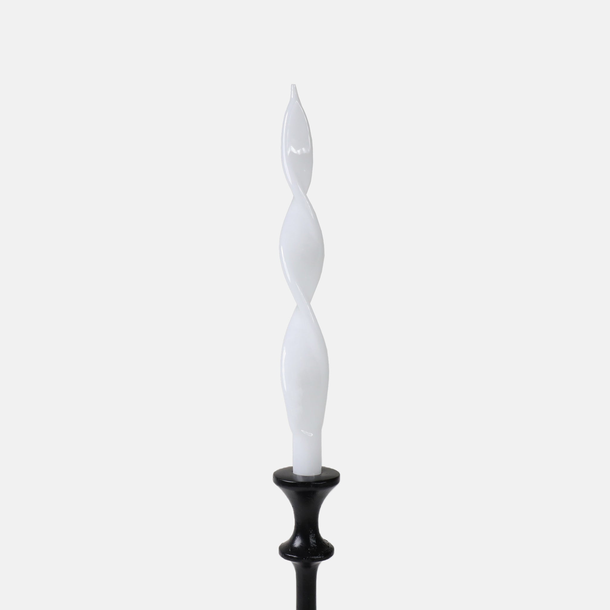 White Lacquer Twisted Taper Candles Set, 4pc