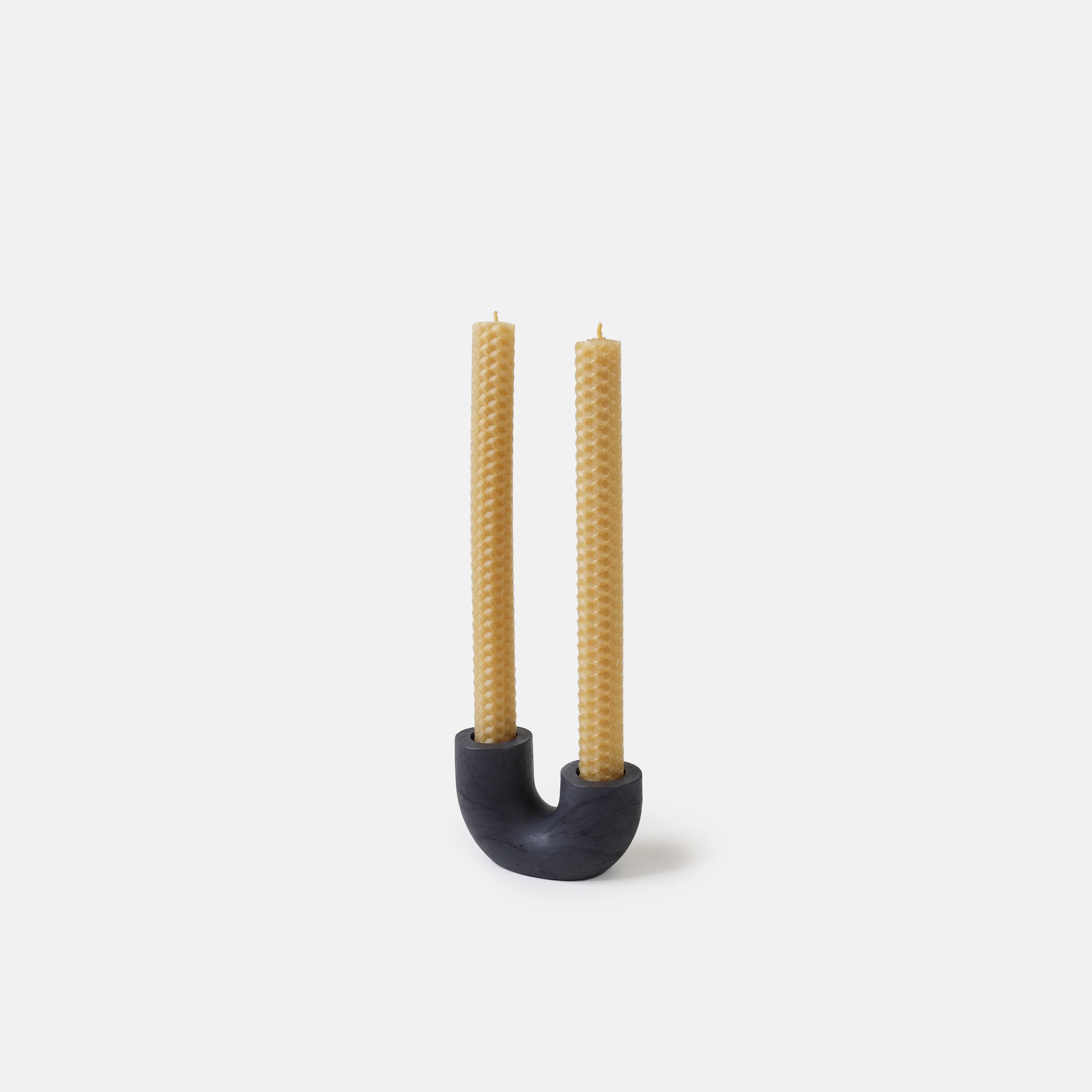 Coal Dya Double Taper Candle Holder