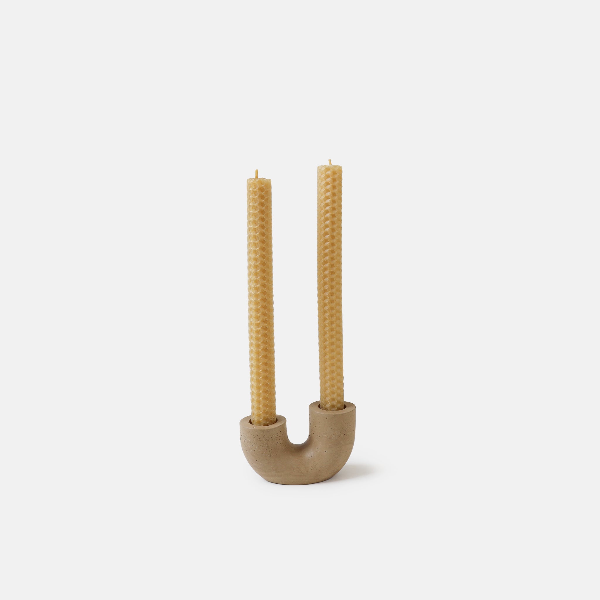 Oat Dya Double Taper Candle Holder