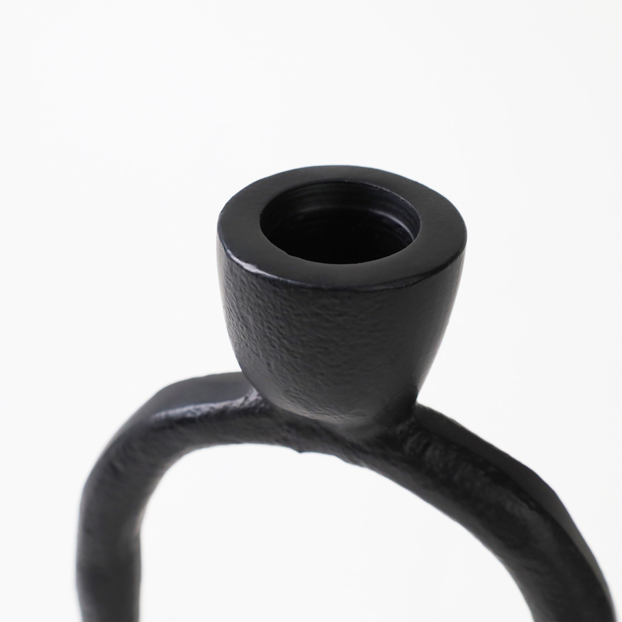 Black Oval Ring Taper Candle Holder