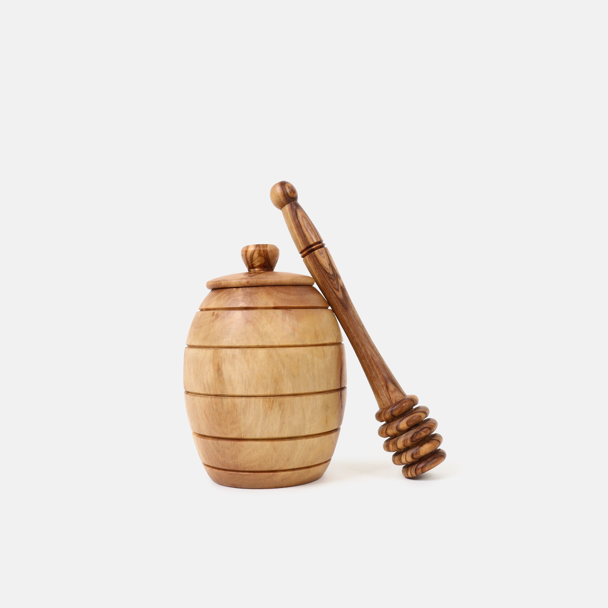 Olive Wood Honey Pot and Dipper