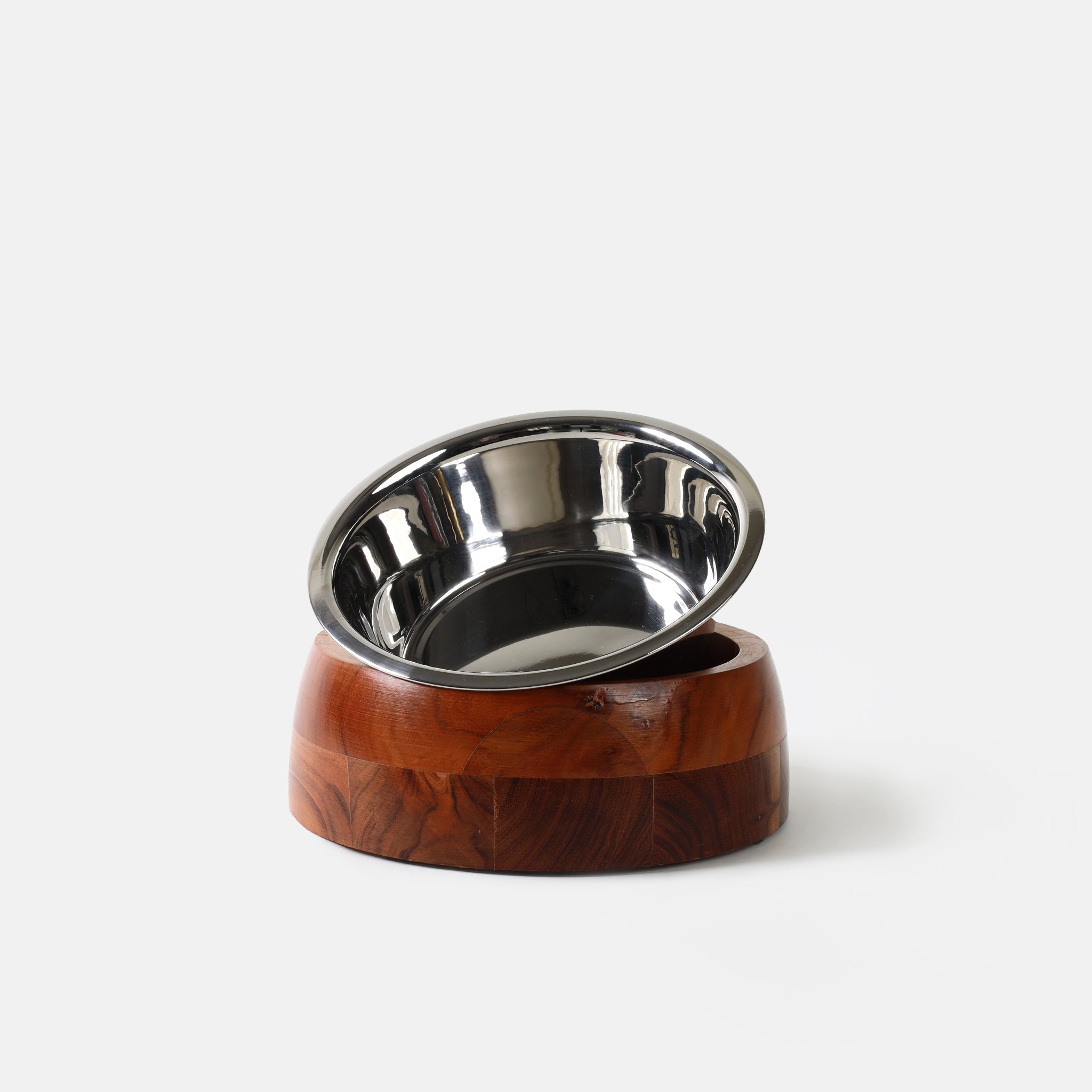 Wooden Dome Dog Bowl