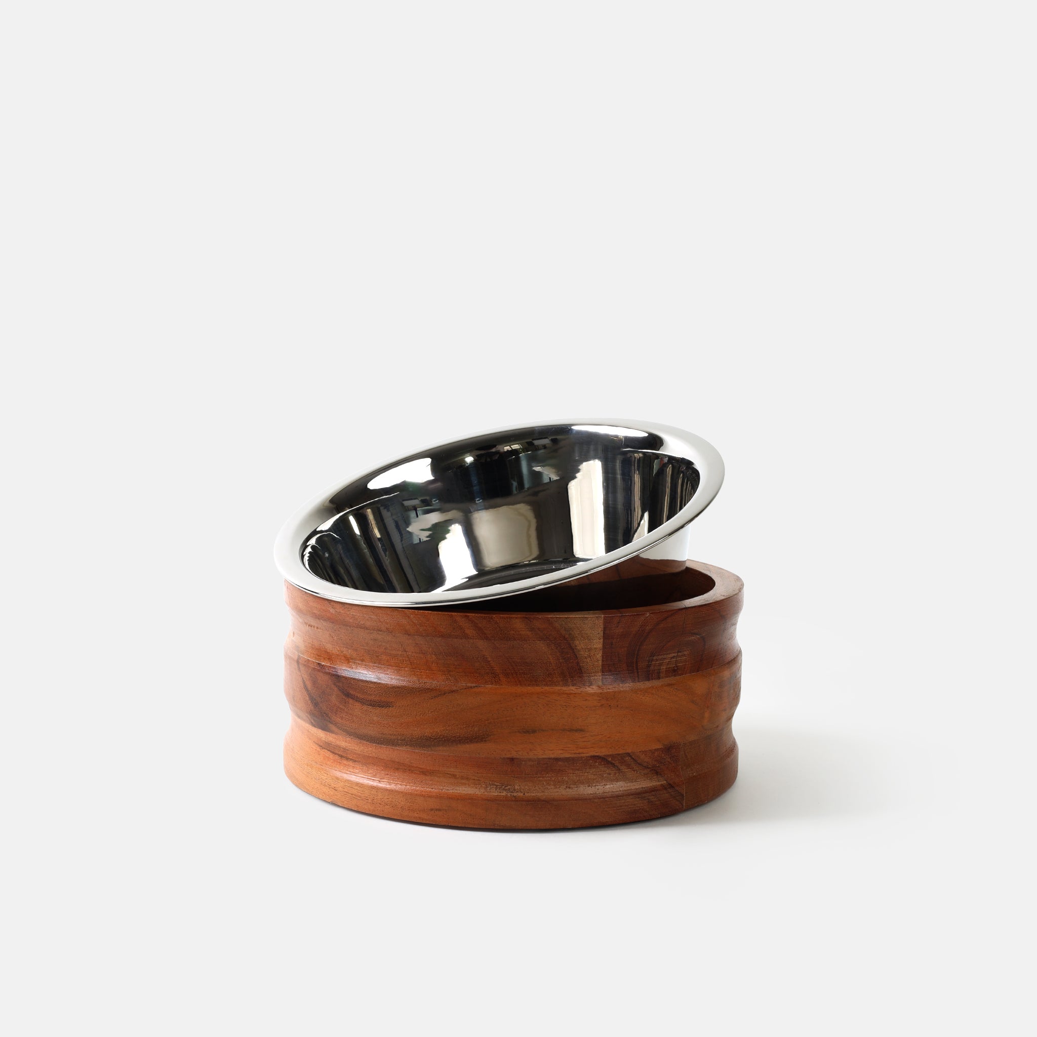 Wooden Wavy Bowl Dog Bowl