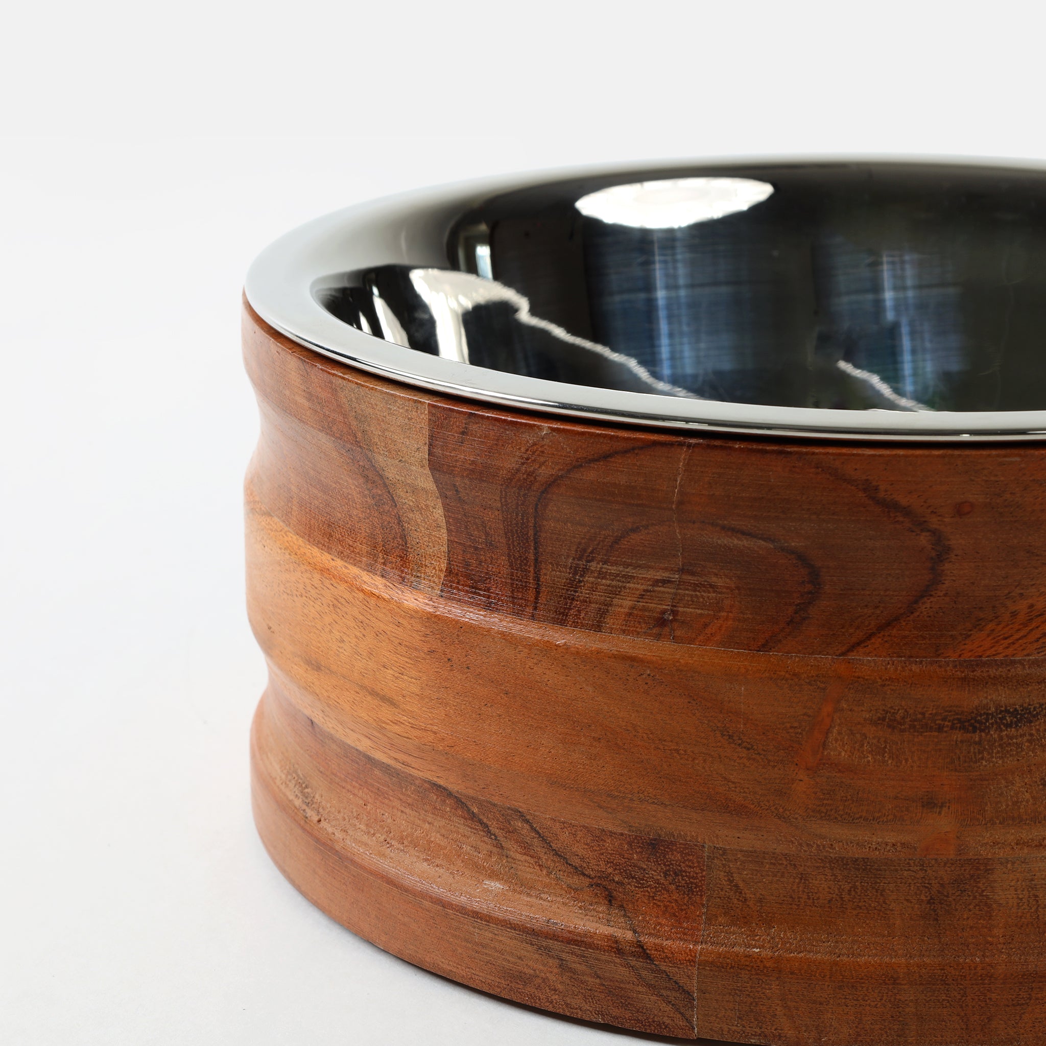 Wooden Wavy Bowl Dog Bowl